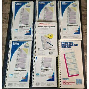 LOT (7) 2-Part Carbonless Phone Call Message Spiral Books 2700 Total Forms